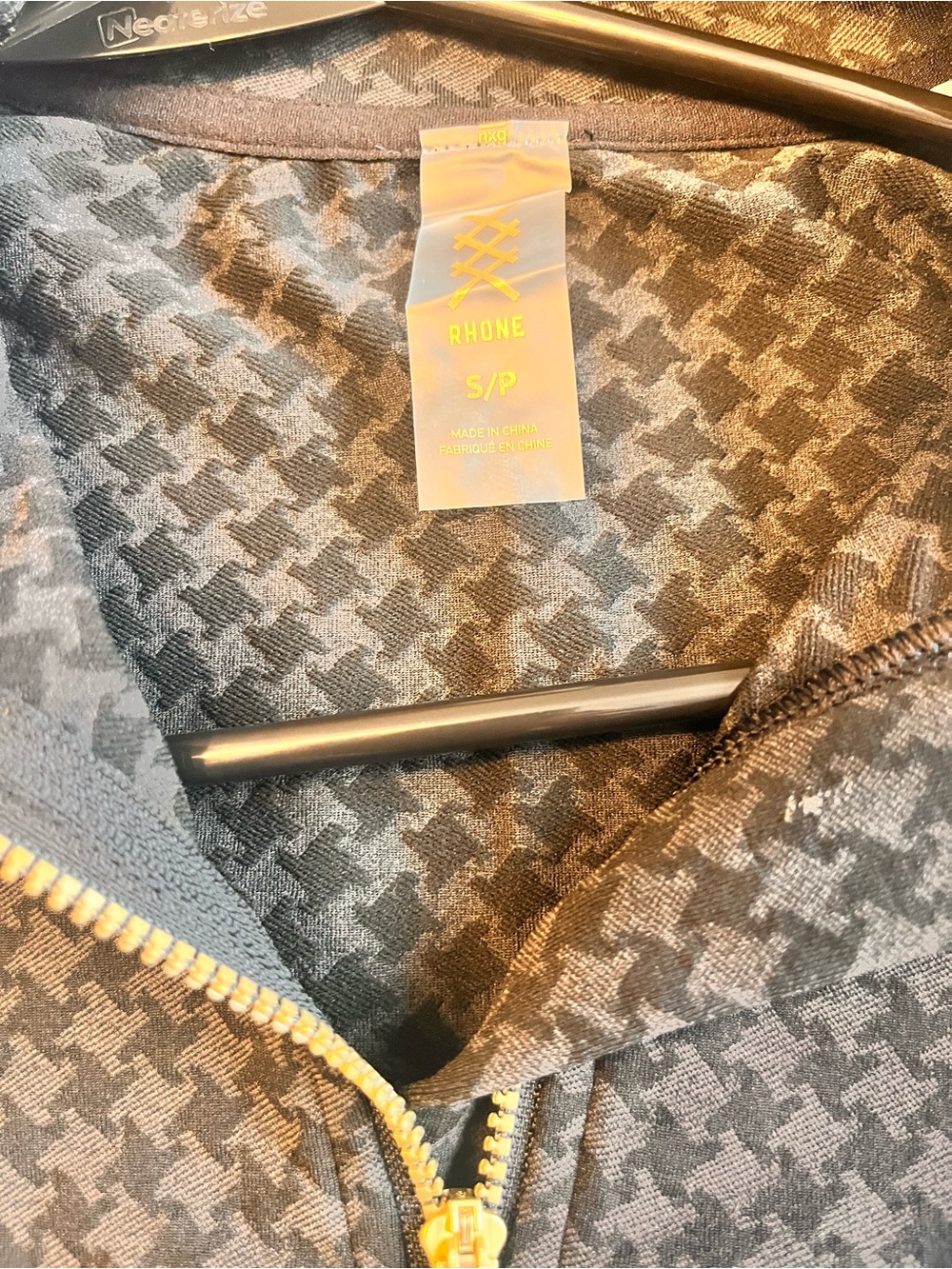 RHONE Womens Gray Houndstooth Half-Zip Pullover - Picture 2 of 5